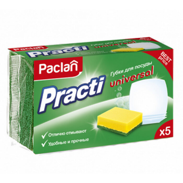 Губки для посуды Paclan Practi Universal, 5шт/упак.